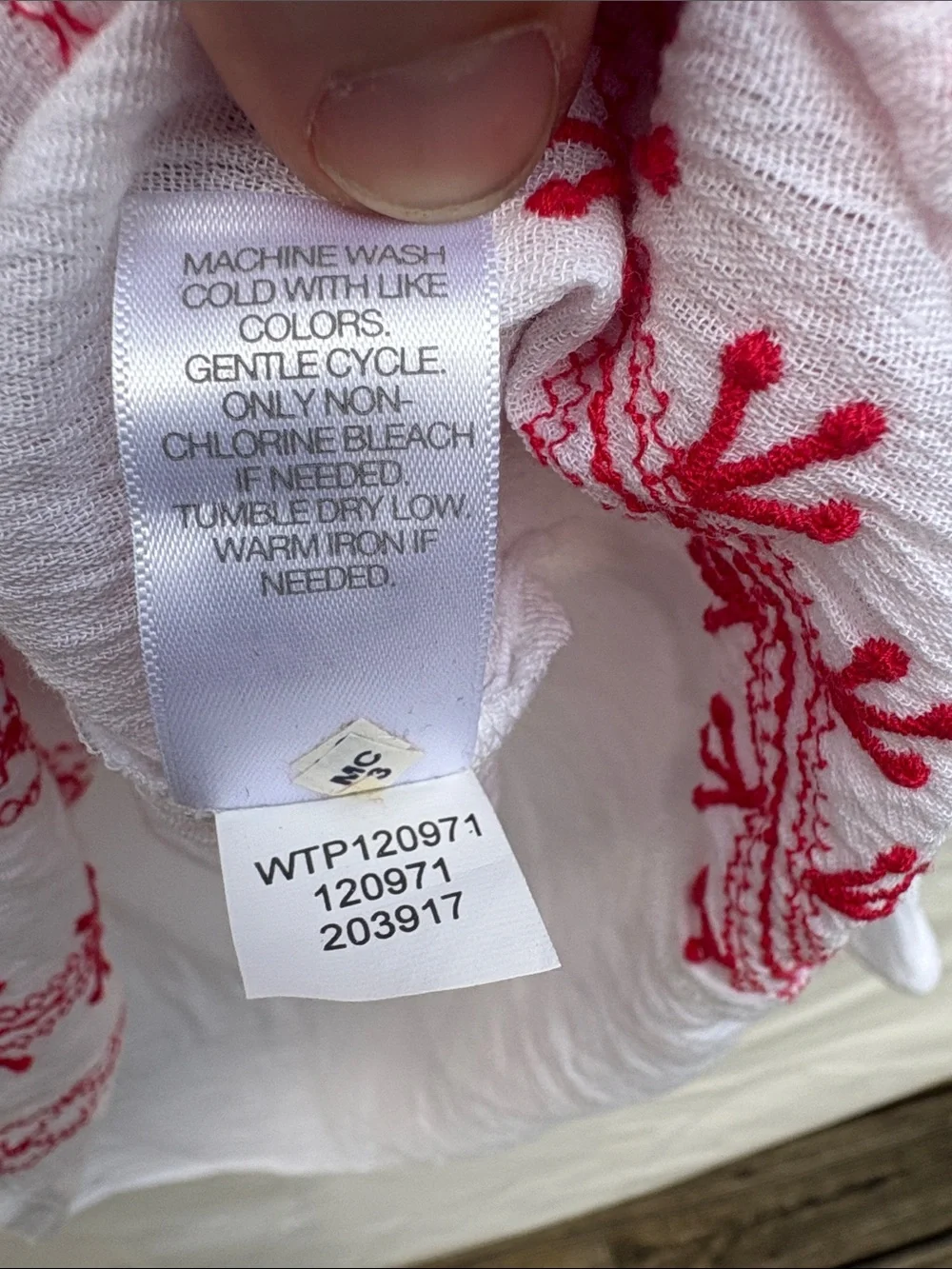 J. Jill White Peasant Tunic with Red Embroidery - Picture 4 of 14